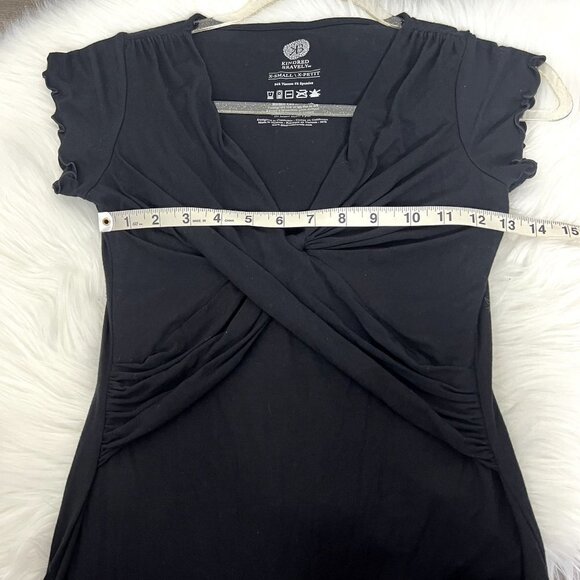 Kindred Bravely Black Davy Short Sleeve Nursing Maternity Top Womens XS Lounge - Picture 6 of 7